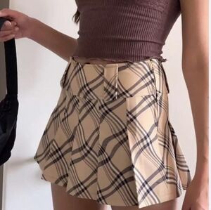 I am Gia Carmel skirt plaid tan xxs